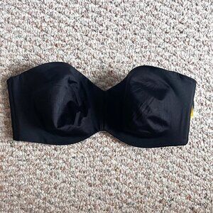 Delimira Women's Underwire Strapless Bra 36D Black with detachable straps NWT